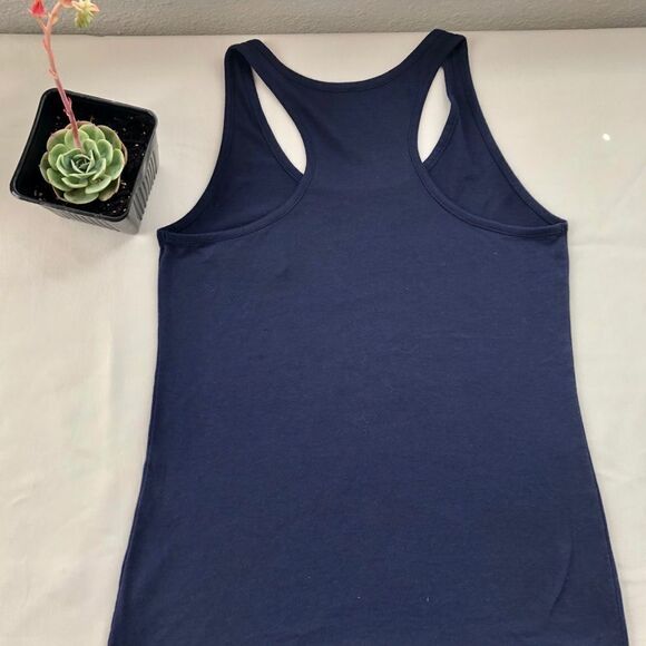 Small, navy blue, cute racer back tank top - Picture 4 of 5
